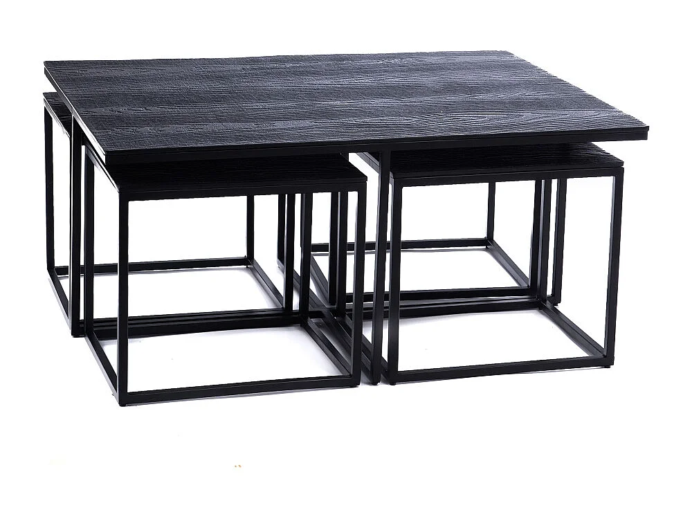 Set de 4 tables basses noires