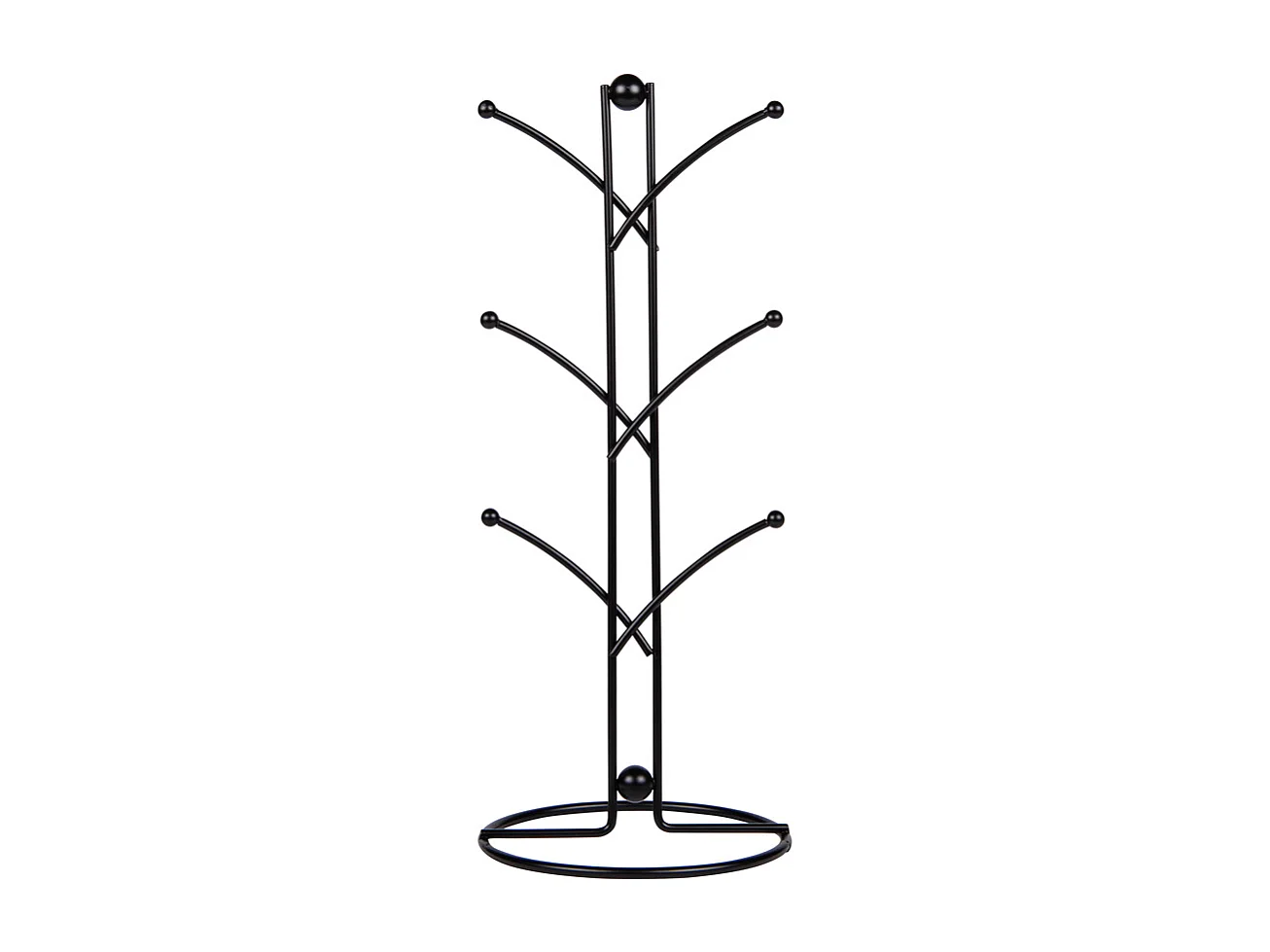 Porte 6 mugs noir 16x39 cm