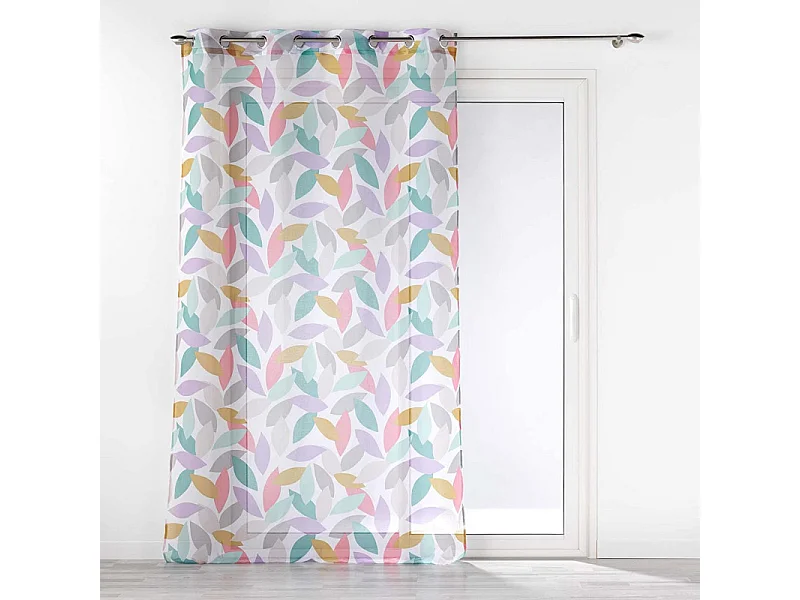 Rideau Voilage à Œillets Imprimé "Fantasia" 140x240cm Multicolore