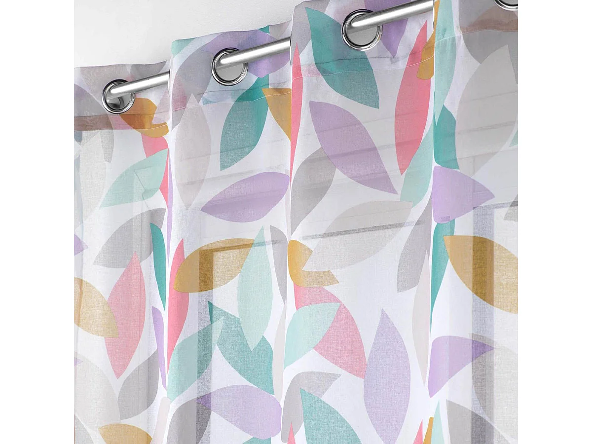 Rideau Voilage à Œillets Imprimé "Fantasia" 140x240cm Multicolore