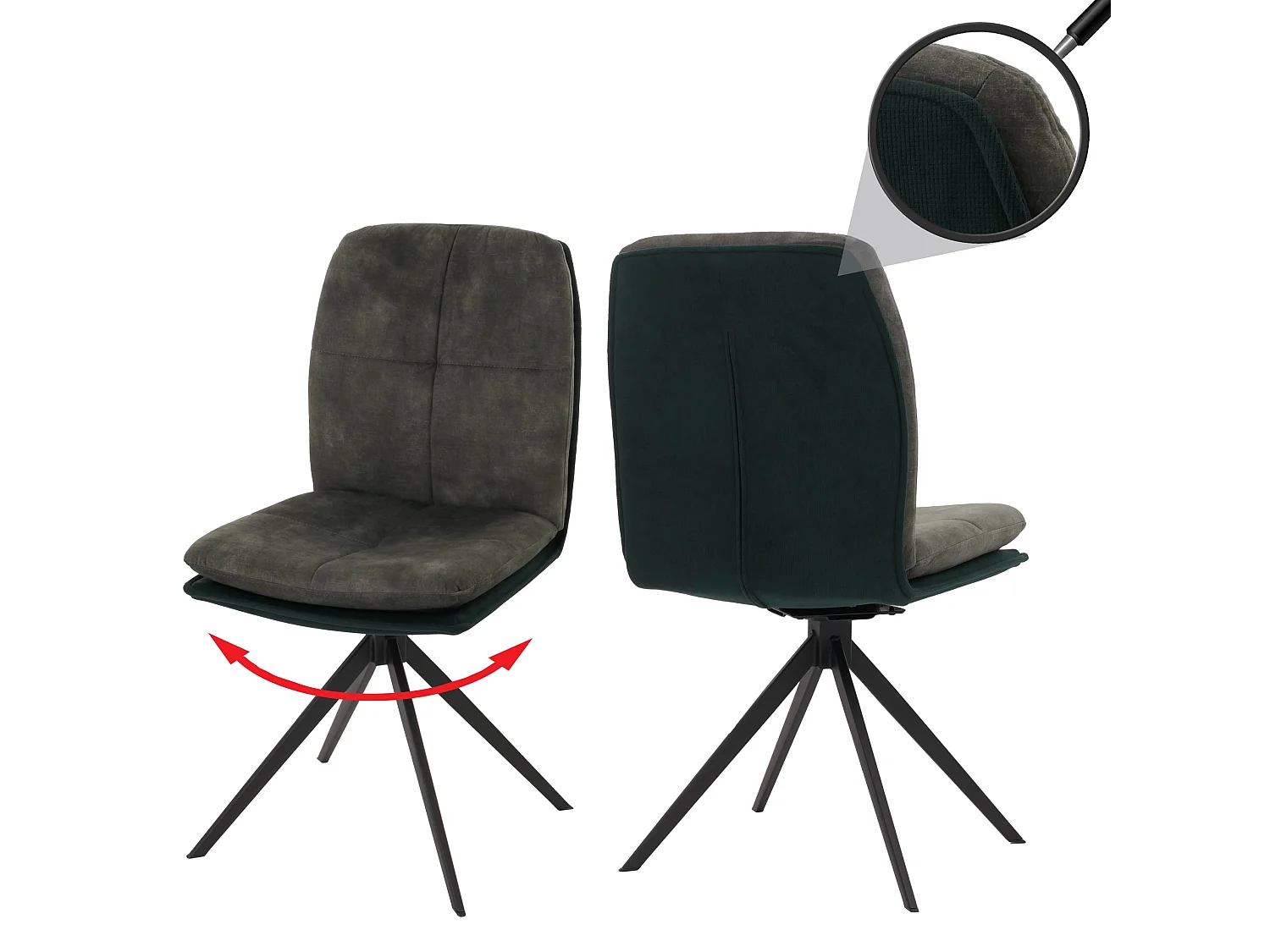 Chaise de salle à manger MCW-M68 (lot de 2),  vert