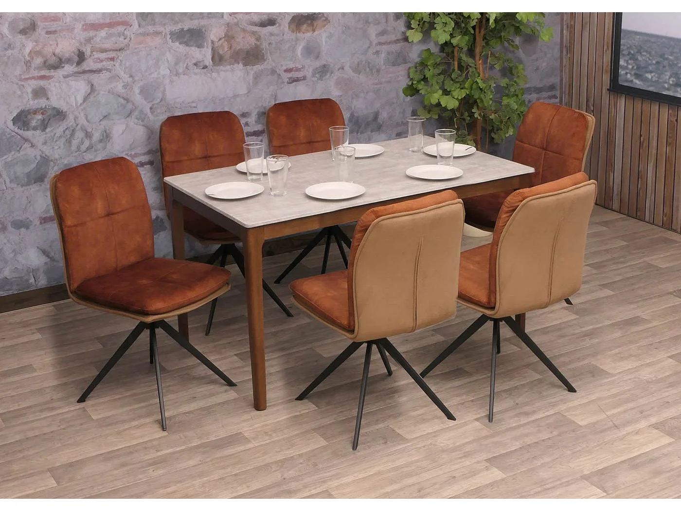 Chaise de salle à manger MCW-M68 (lot de 2),  marron