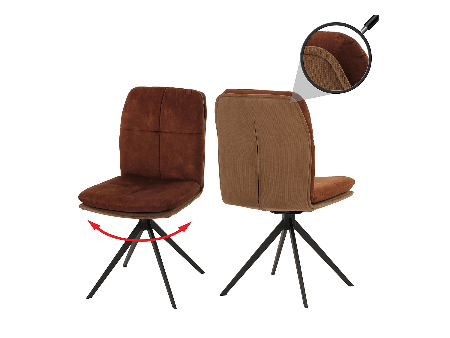 Chaise de salle à manger MCW-M68 (lot de 2),  marron