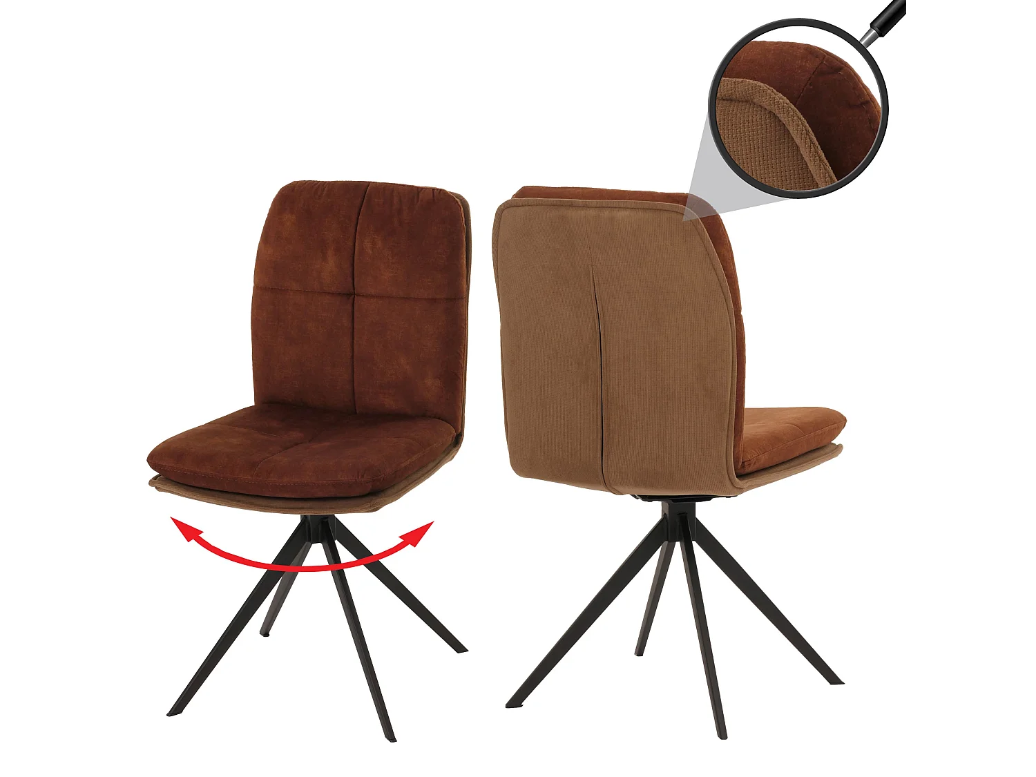 Chaise de salle à manger MCW-M68 (lot de 2),  marron