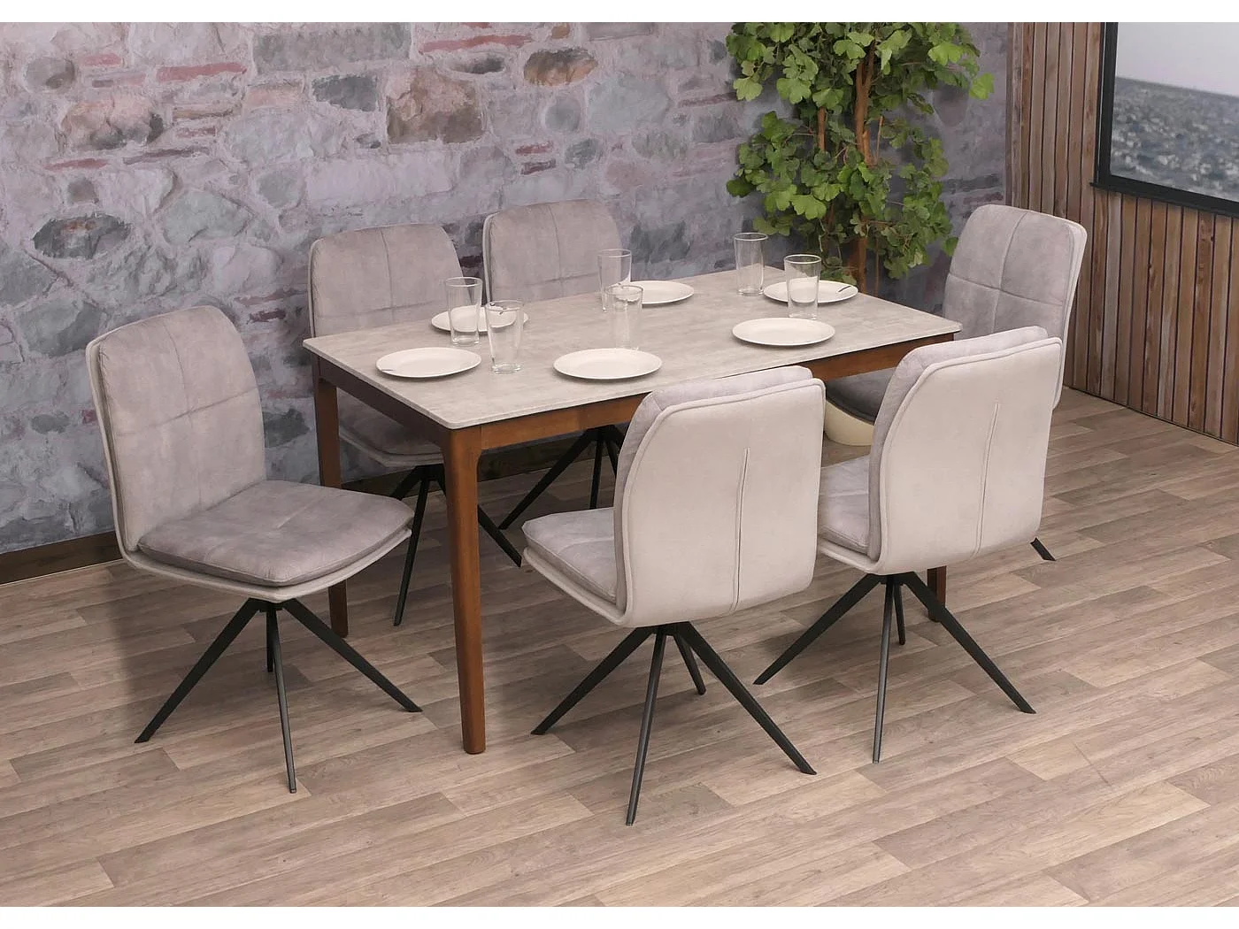 Chaise de salle à manger MCW-M68 (lot de 2),  gris