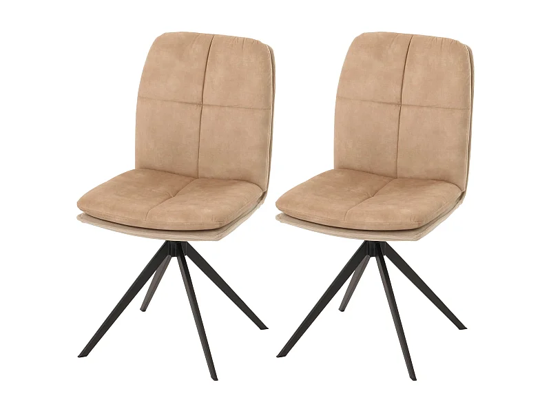 Chaise de salle à manger MCW-M68 (lot de 2),  beige