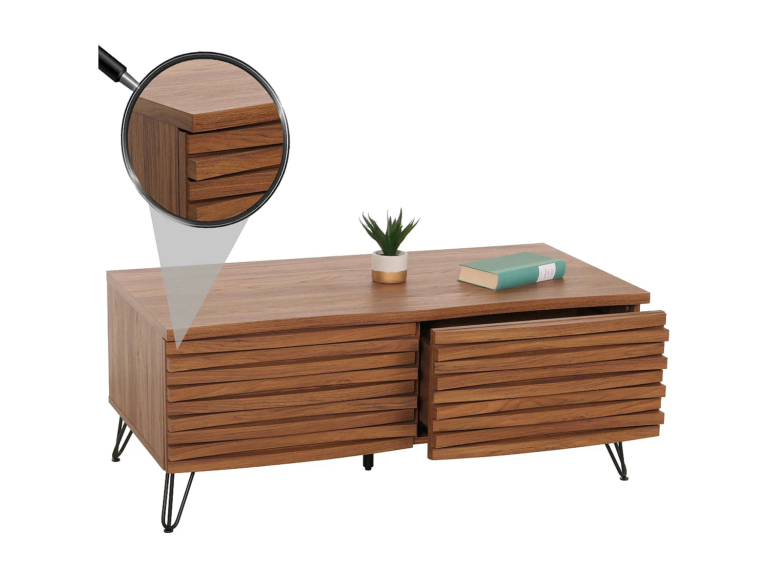 Table basse MCW-M49,  aspect noyer