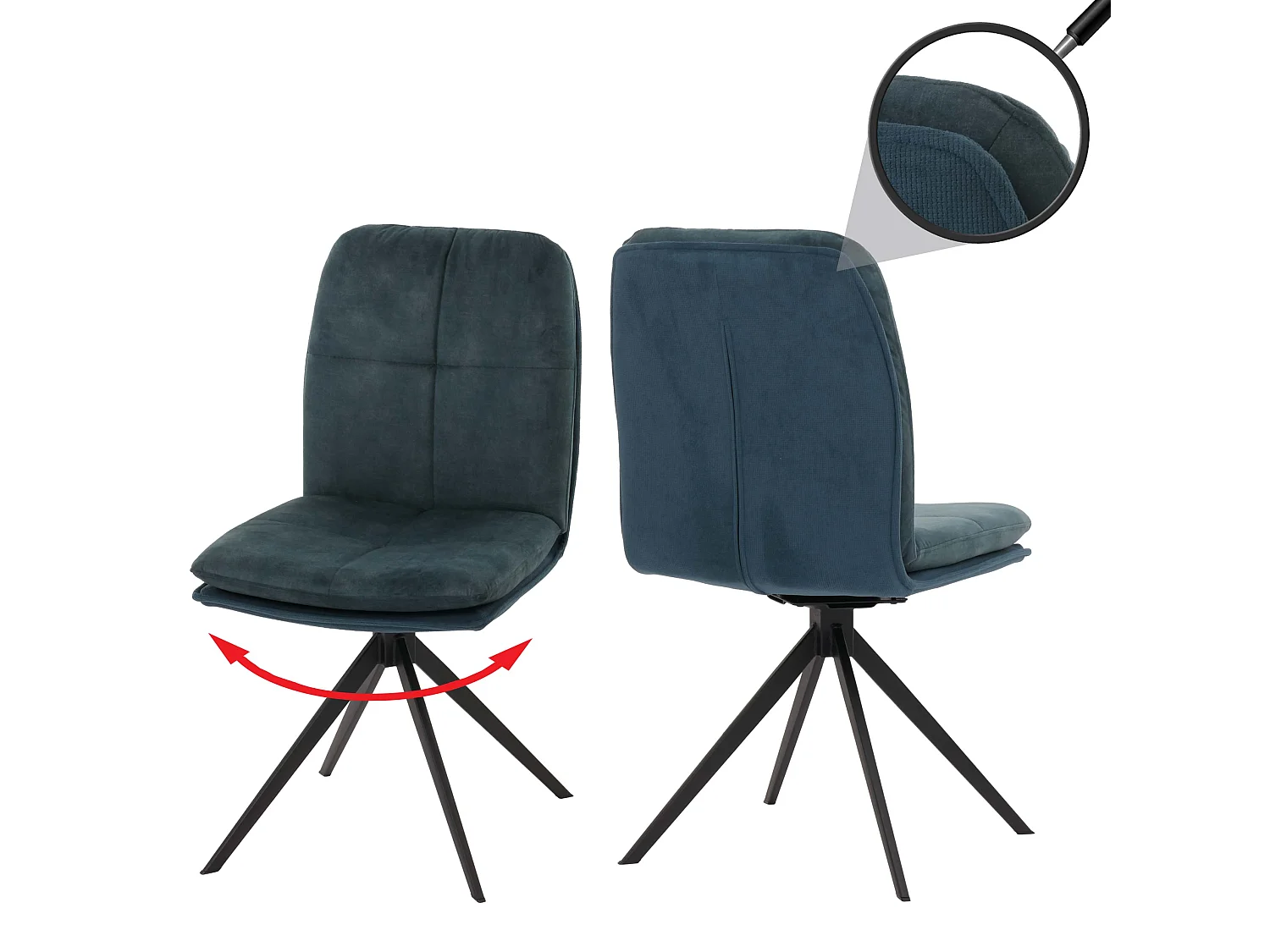 Krzesło do jadalni MCW-M68 (zestaw 2 sztuk),  niebieski