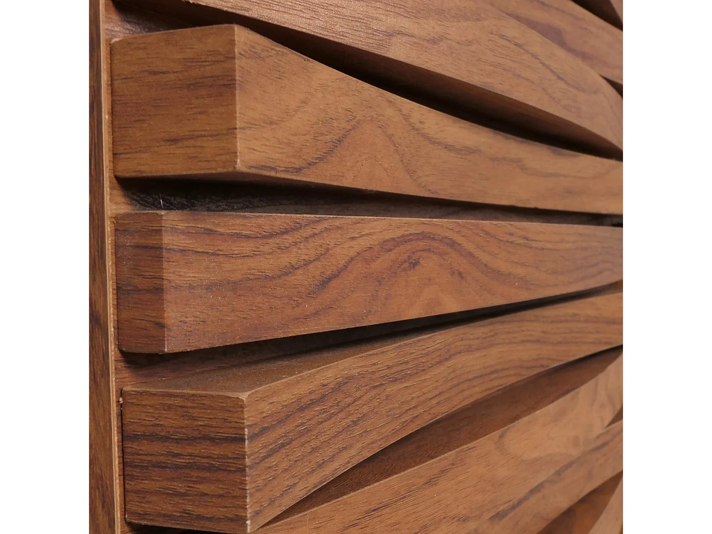 Credenza alta MCW-M49, armadietto, design 3D vani portaoggetti, legno massiccio mango metallo 85x95x45cm ~ color noce