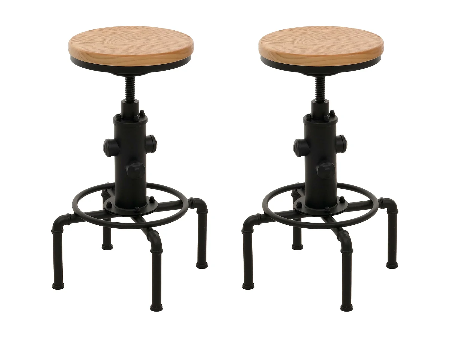 Tabouret de bar MCW-N23 (lot de 2),  naturel