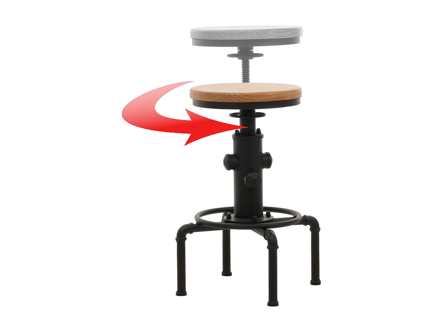 Tabouret de bar MCW-N23 (lot de 2),  naturel