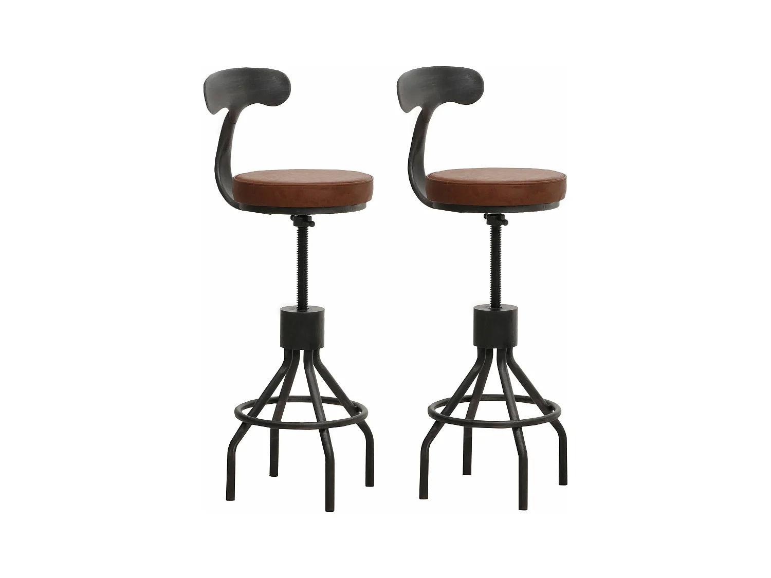 Juego de 2 taburetes de bar MCW-N22,  marrón