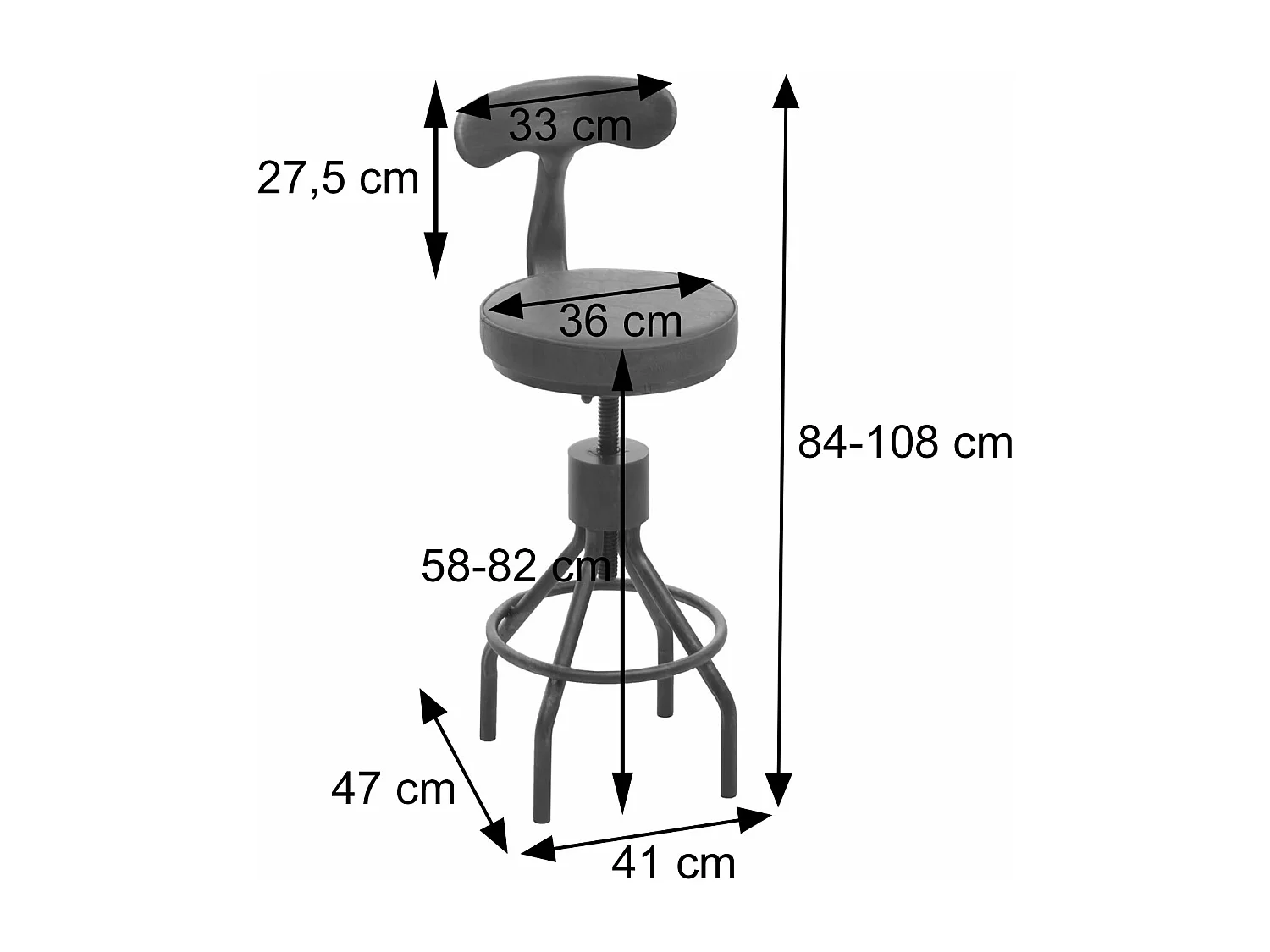 Lot de 2 tabourets de bar MCW-N22,  marron