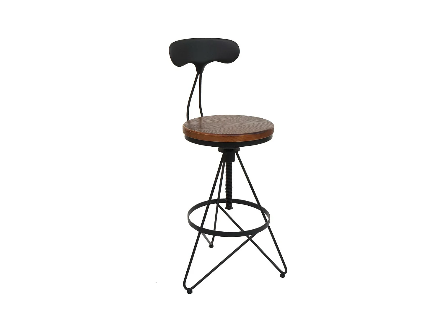 Tabouret de bar MCW-N18 (lot de 2),  brun, piétement noir