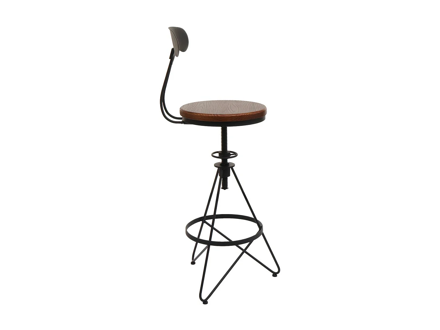 Tabouret de bar MCW-N18 (lot de 2),  brun, piétement noir