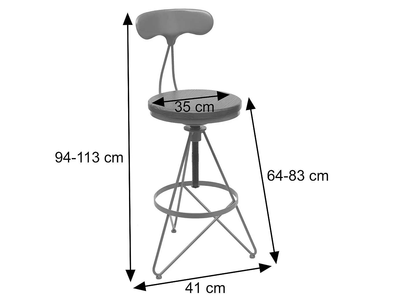 Barkruk MCW-N18 (set van 2),  bruin, frame goud