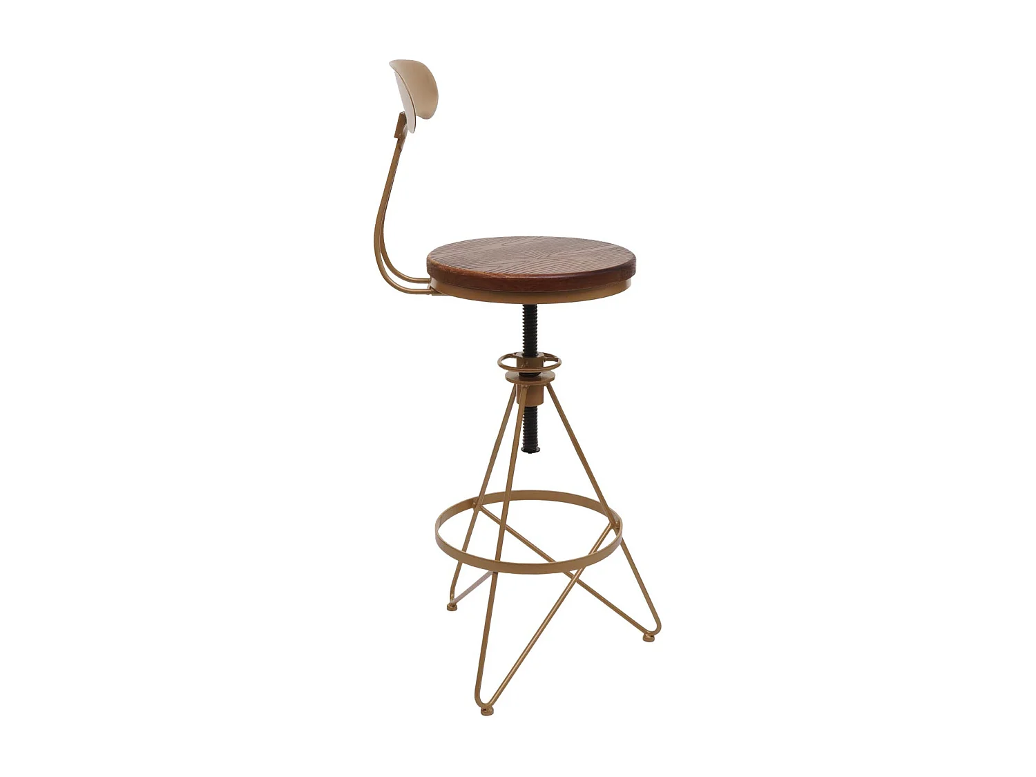 Barkruk MCW-N18 (set van 2),  bruin, frame goud