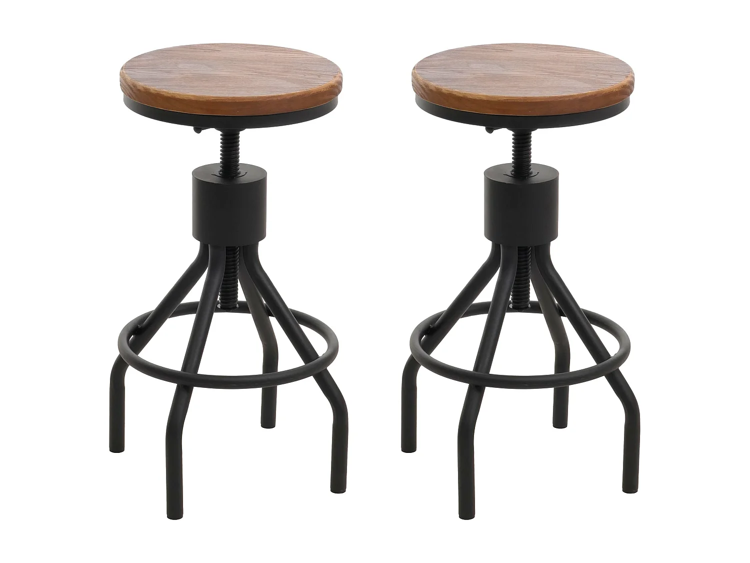 Tabouret de bar MCW-N17 (lot de 2),  brun