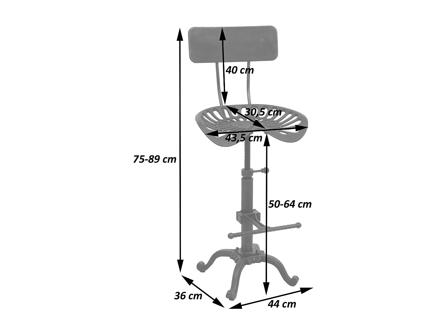 Tabouret de bar MCW-N26,  couleur cuivre