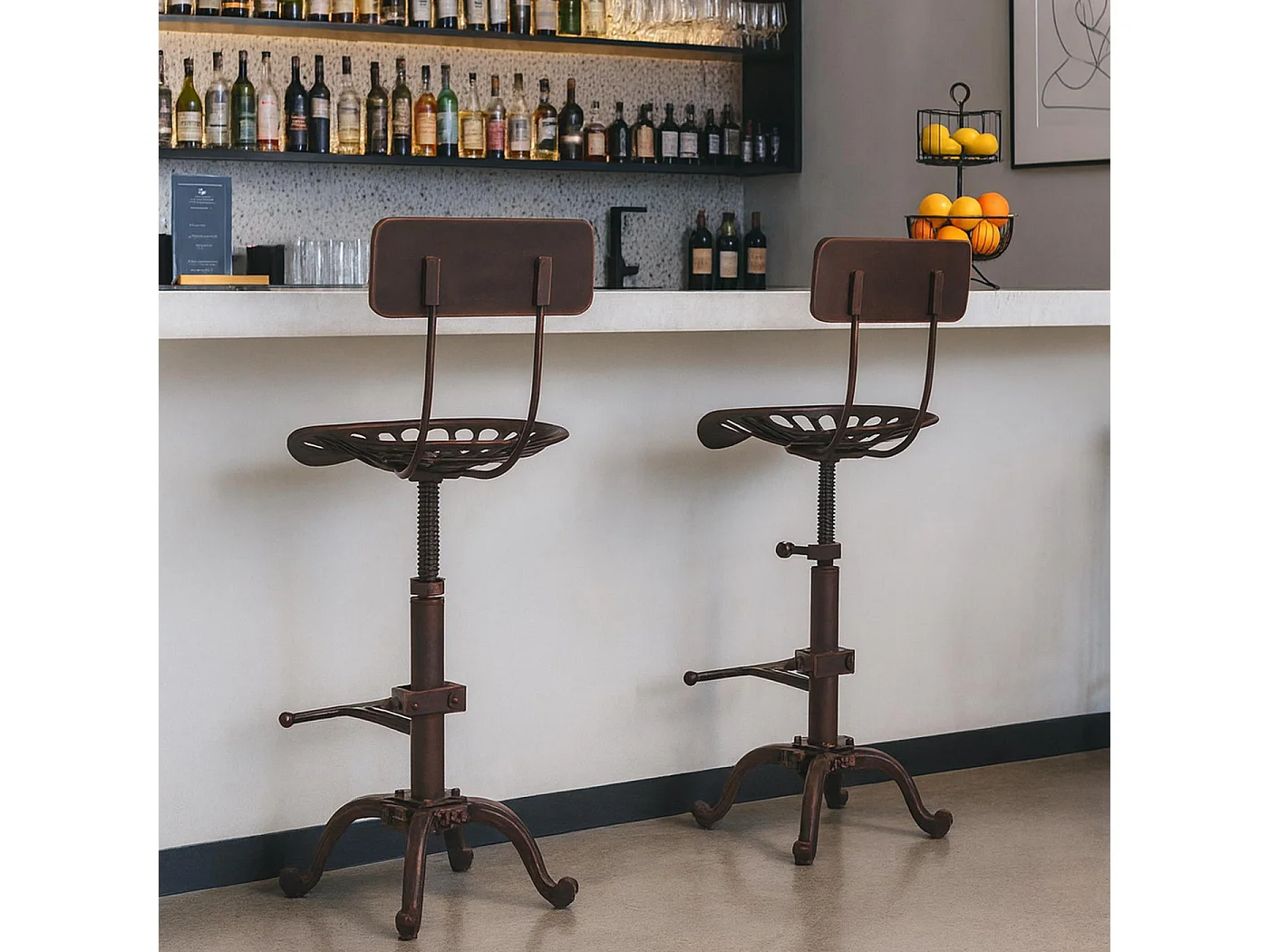 Tabouret de bar MCW-N26,  couleur cuivre