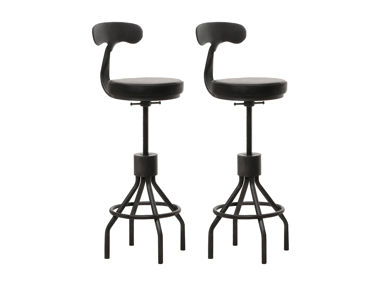 Set van 2 barkrukken MCW-N22,  zwart