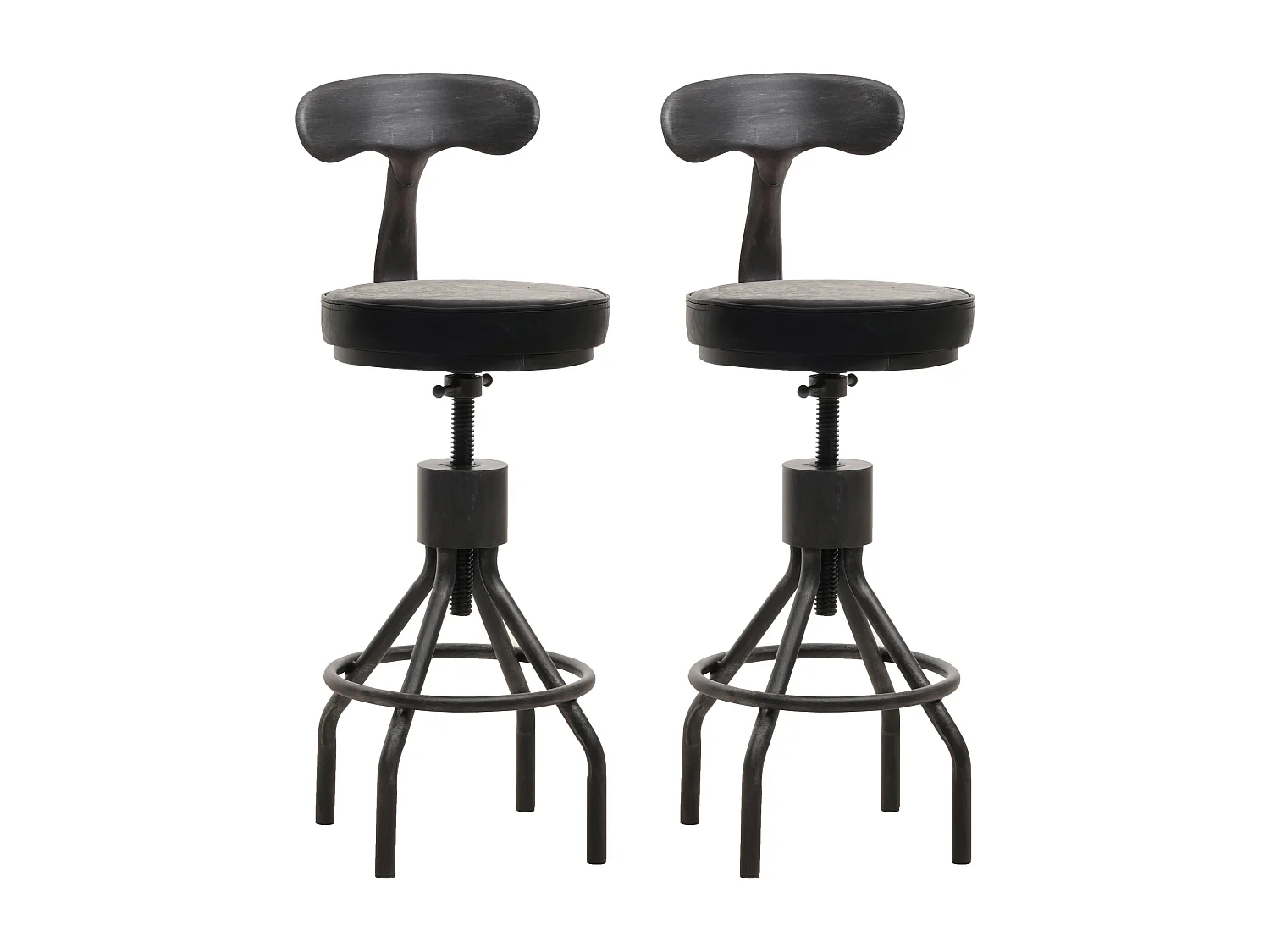 Set van 2 barkrukken MCW-N22,  zwart