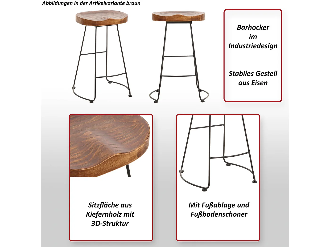 Barkruk MCW-N25,  bruin