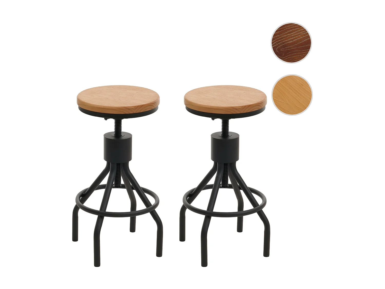 Banco de bar MCW-N17 (conjunto de 2),  natureza