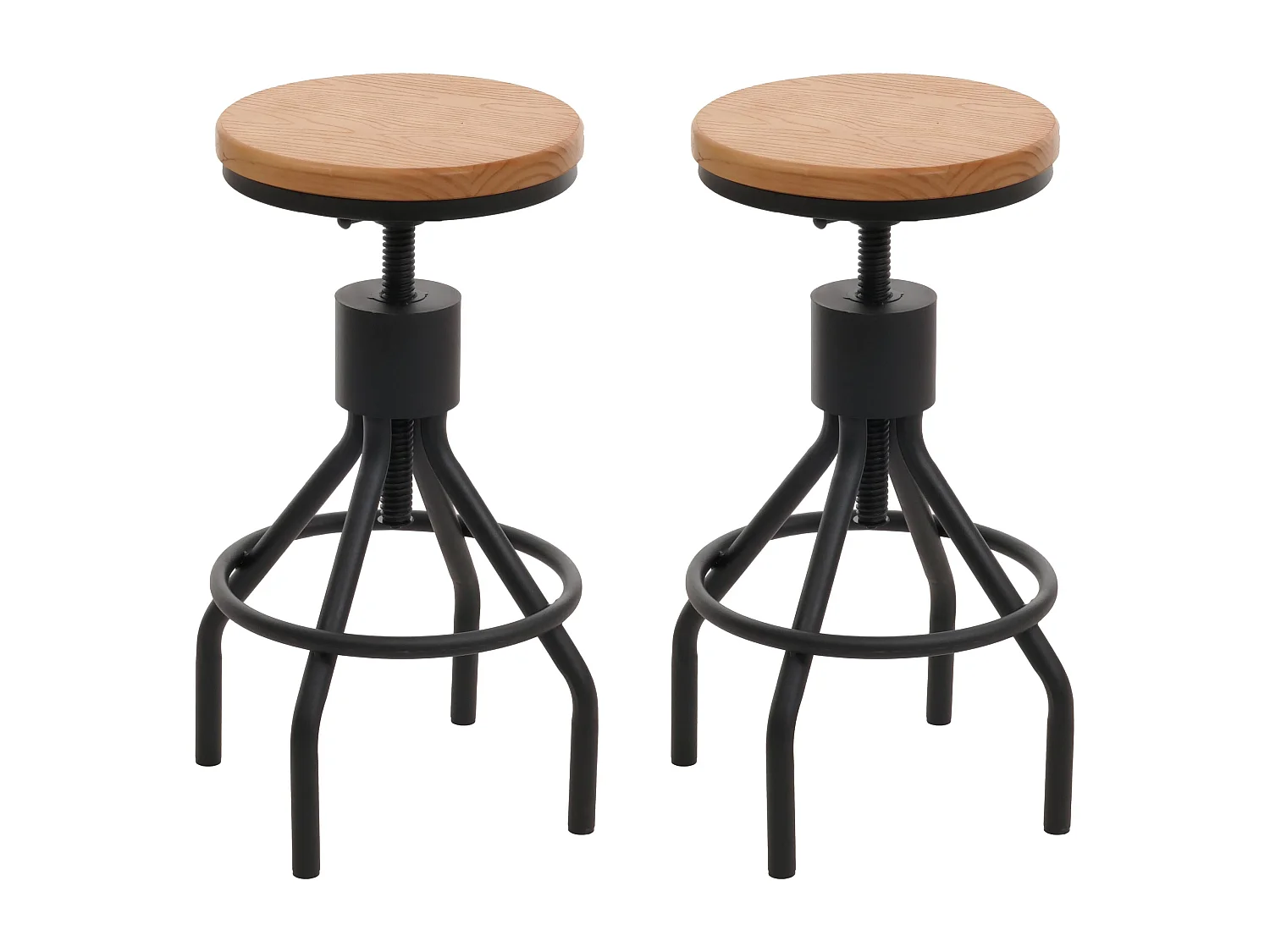 Tabouret de bar MCW-N17 (lot de 2),  naturel