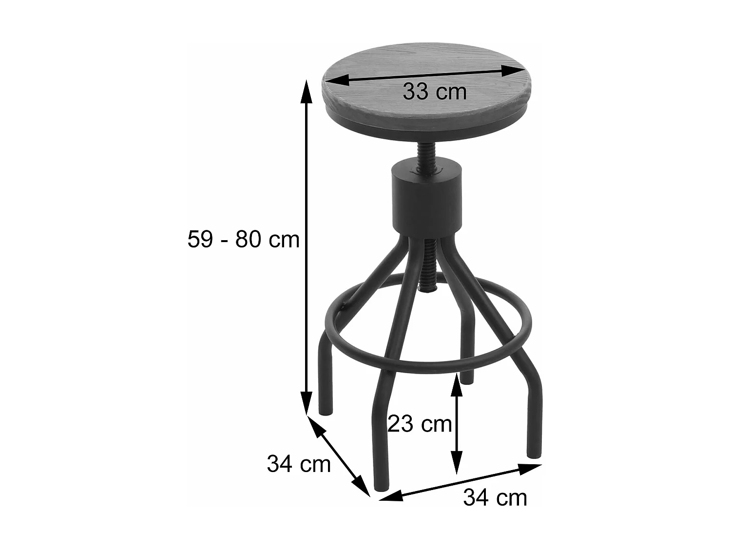 Tabouret de bar MCW-N17 (lot de 2),  naturel