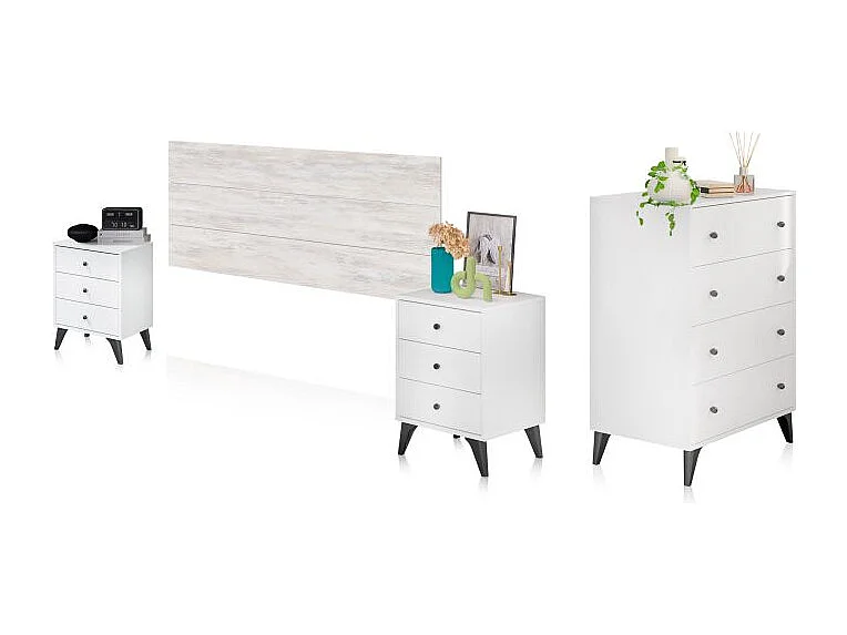 Dormitorio Iconic 4C Blanco Velho - Negro