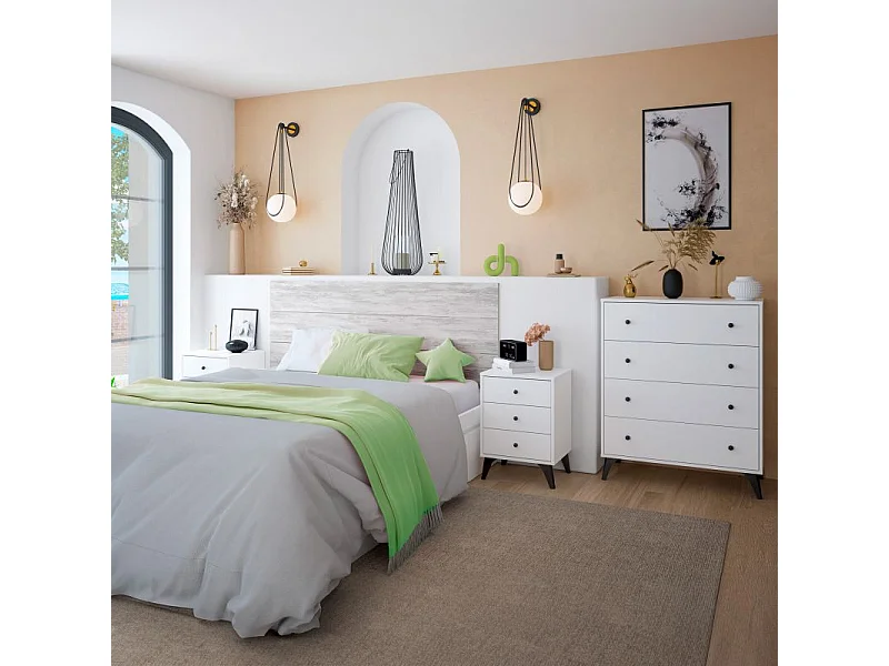 Dormitorio Iconic 4C Blanco Velho - Negro