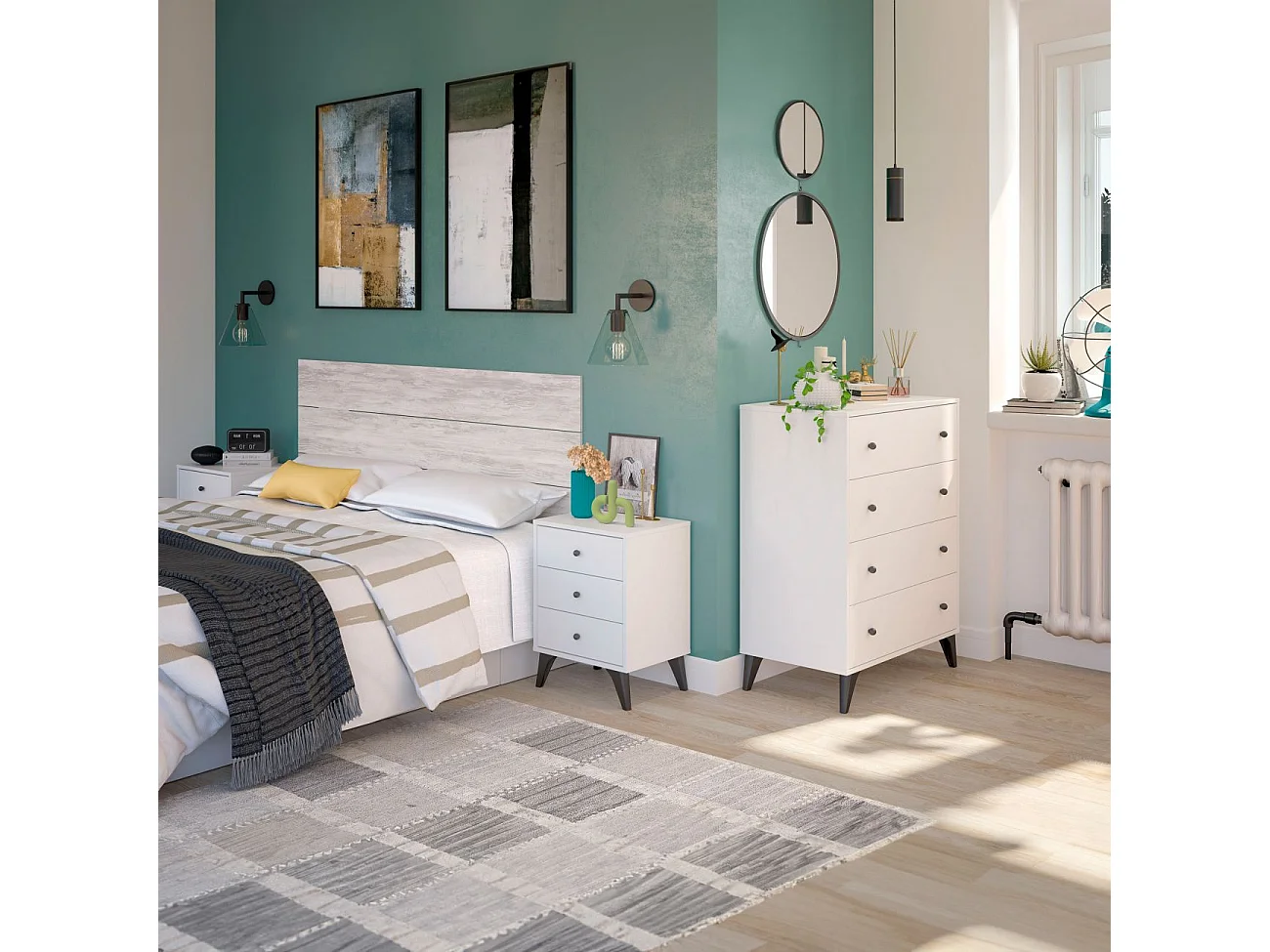 Dormitorio Iconic 4C Blanco Velho - Negro