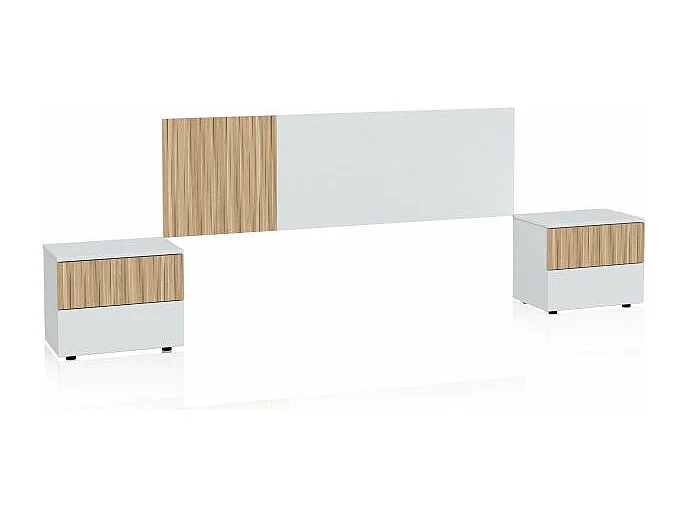 Cabecero con mesitas Nitza Blanco Artik (Blanco Mate) - Natur