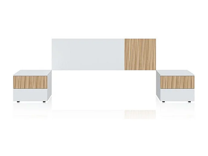 Cabecero con mesitas Nitza Blanco Artik (Blanco Mate) - Natur