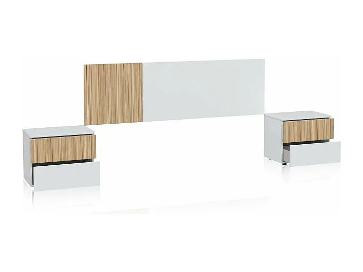 Cabecero con mesitas Nitza Blanco Artik (Blanco Mate) - Natur