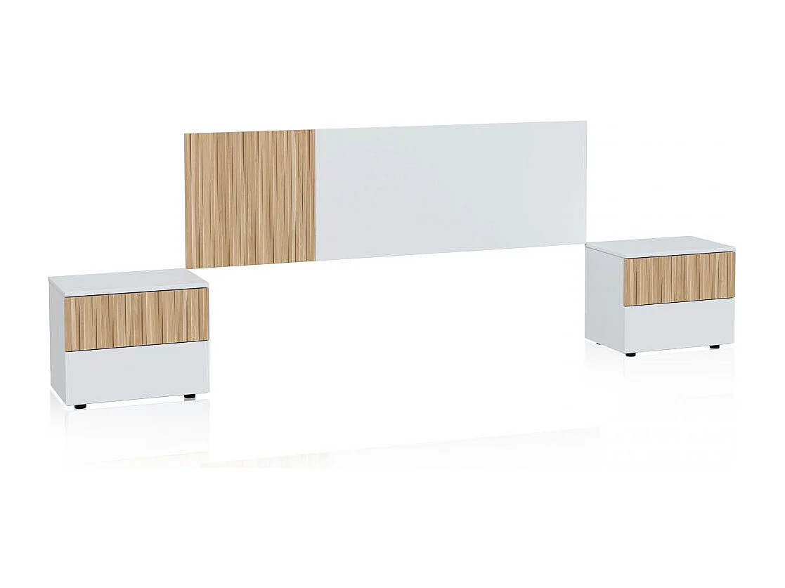 Cabecero con mesitas Nitza Blanco Artik (Blanco Mate) - Natur