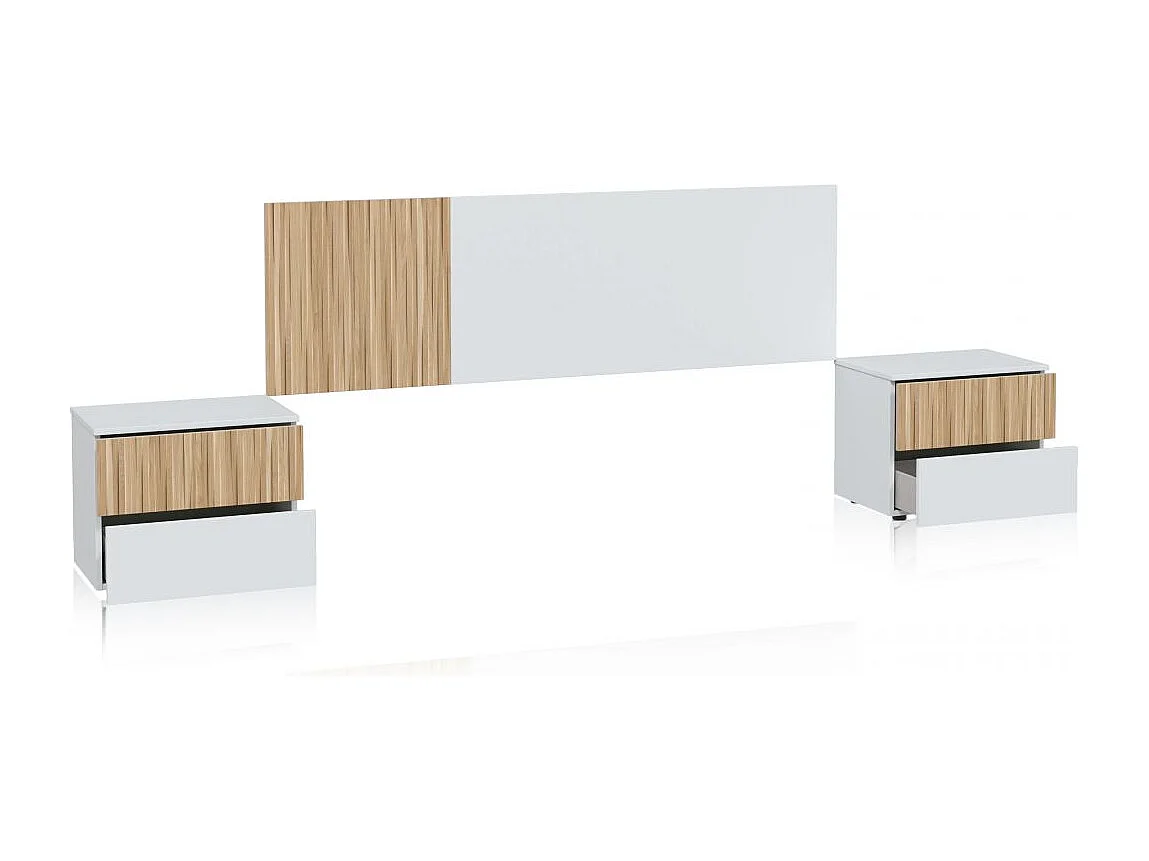 Cabecero con mesitas Nitza Blanco Artik (Blanco Mate) - Natur