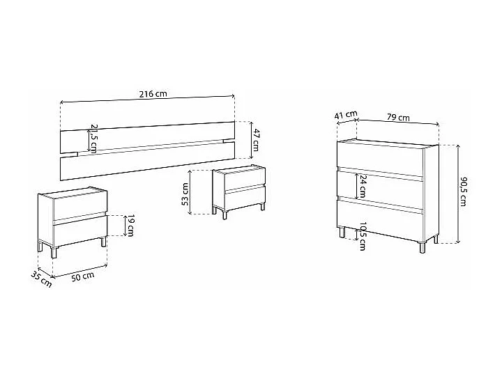 Dormitorio Ezra 3C Blanco Artik (Blanco Mate) - Roble Nodi