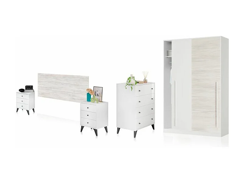 Dormitorio Iconic 4C Plus Blanco Velho - Negro