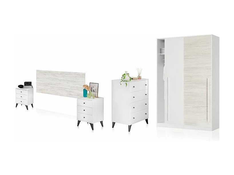 Dormitorio Iconic 4C Plus Blanco Velho - Negro