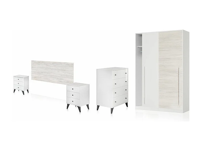 Dormitorio Iconic 4C Plus Blanco Velho - Negro