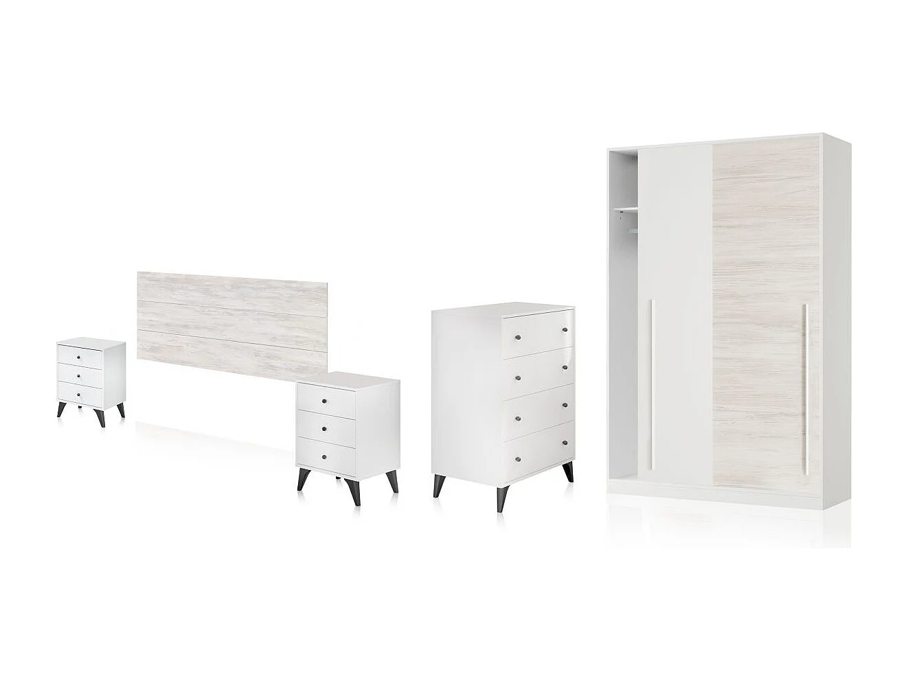 Dormitorio Iconic 4C Plus Blanco Velho - Negro