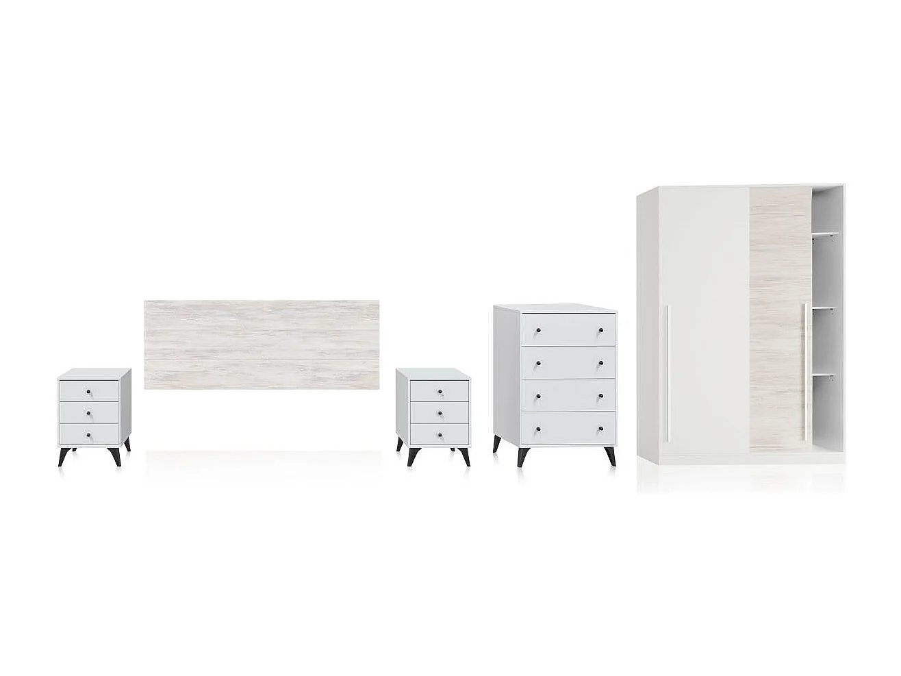 Dormitorio Iconic 4C Plus Blanco Velho - Negro