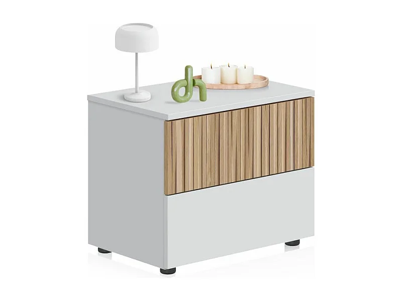 Mesita de noche Nitza Blanco Artik (Blanco Mate) - Natur