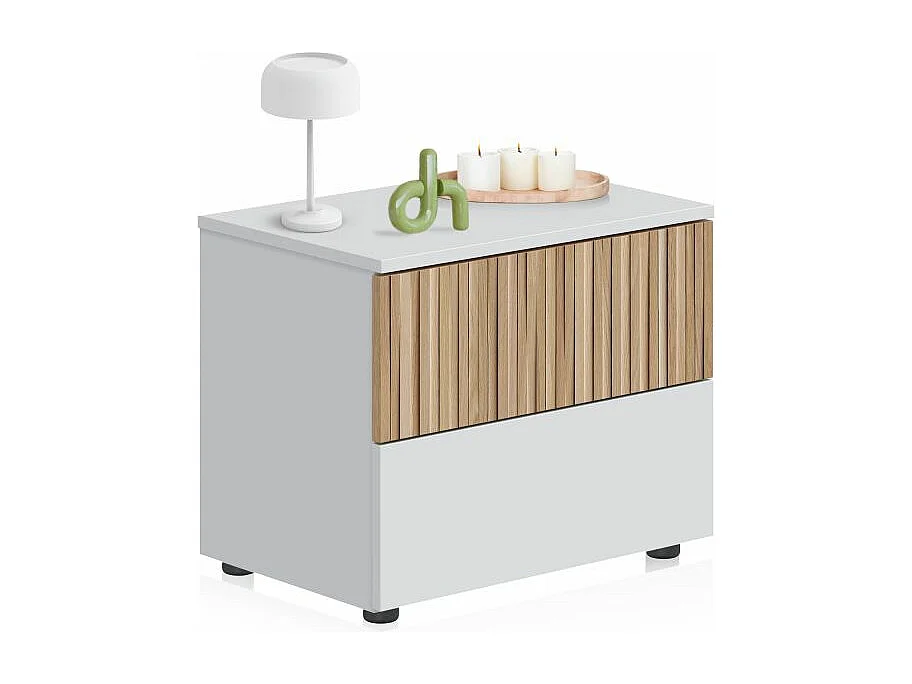 Mesita de noche Nitza Blanco Artik (Blanco Mate) - Natur