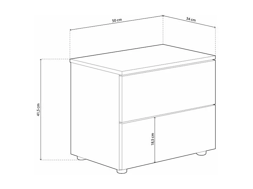 Mesita de noche Nitza Blanco Artik (Blanco Mate) - Natur