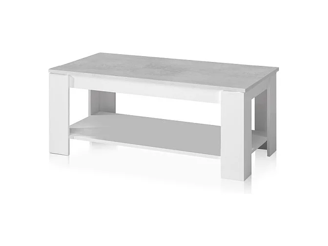 Mesa de centro elevable Lya Blanco Artik (Blanco Mate) - Gris Cemento