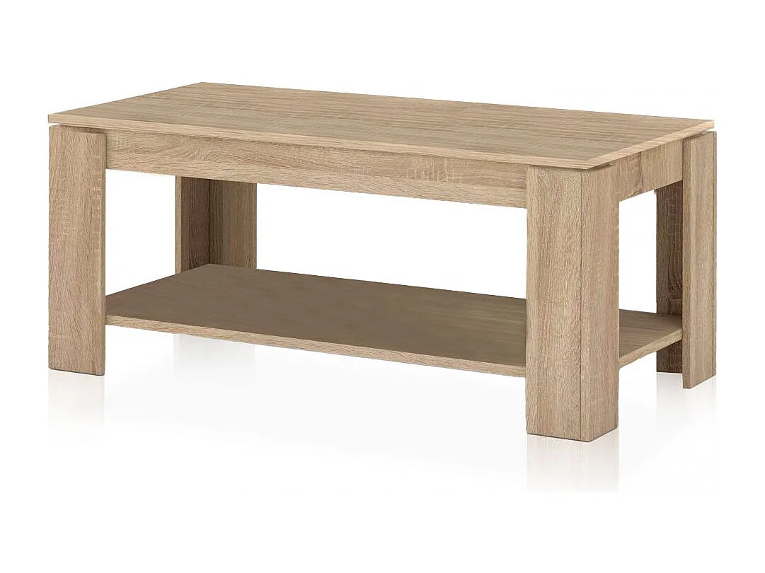 Mesa de centro elevable con almacenaje en roble canadian 120x43-54 cm Lya Roble Canadian