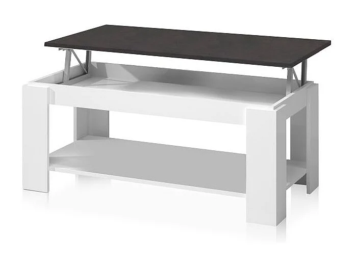 Mesa de centro elevable Lya Blanco Artik (Blanco Mate) - Óxido